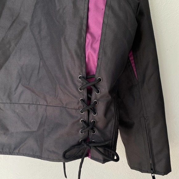 Tennessee Leather Inc Zip Out Liner Motorcycle Jacket black and Purple Corset XL - Picture 11 of 11